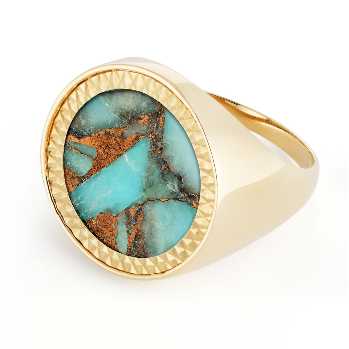 Johnny Hoxton Mermaid Boi™ natural stone set in 9ct Gold Sovereign Ring