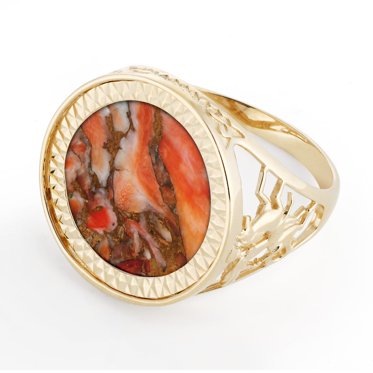 Johnny Hoxton Peachy™ natural stone set in 9ct Gold Ring
