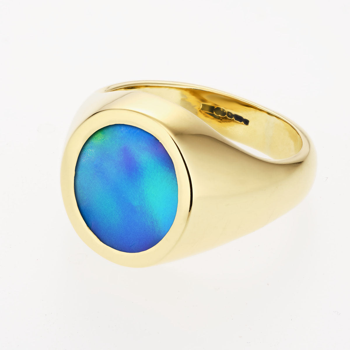 Johnny Hoxton Natural Stone 9ct Gold Signet Ring