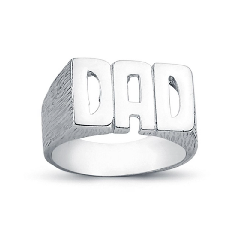 Silver Dad Ring Bark Shoulders