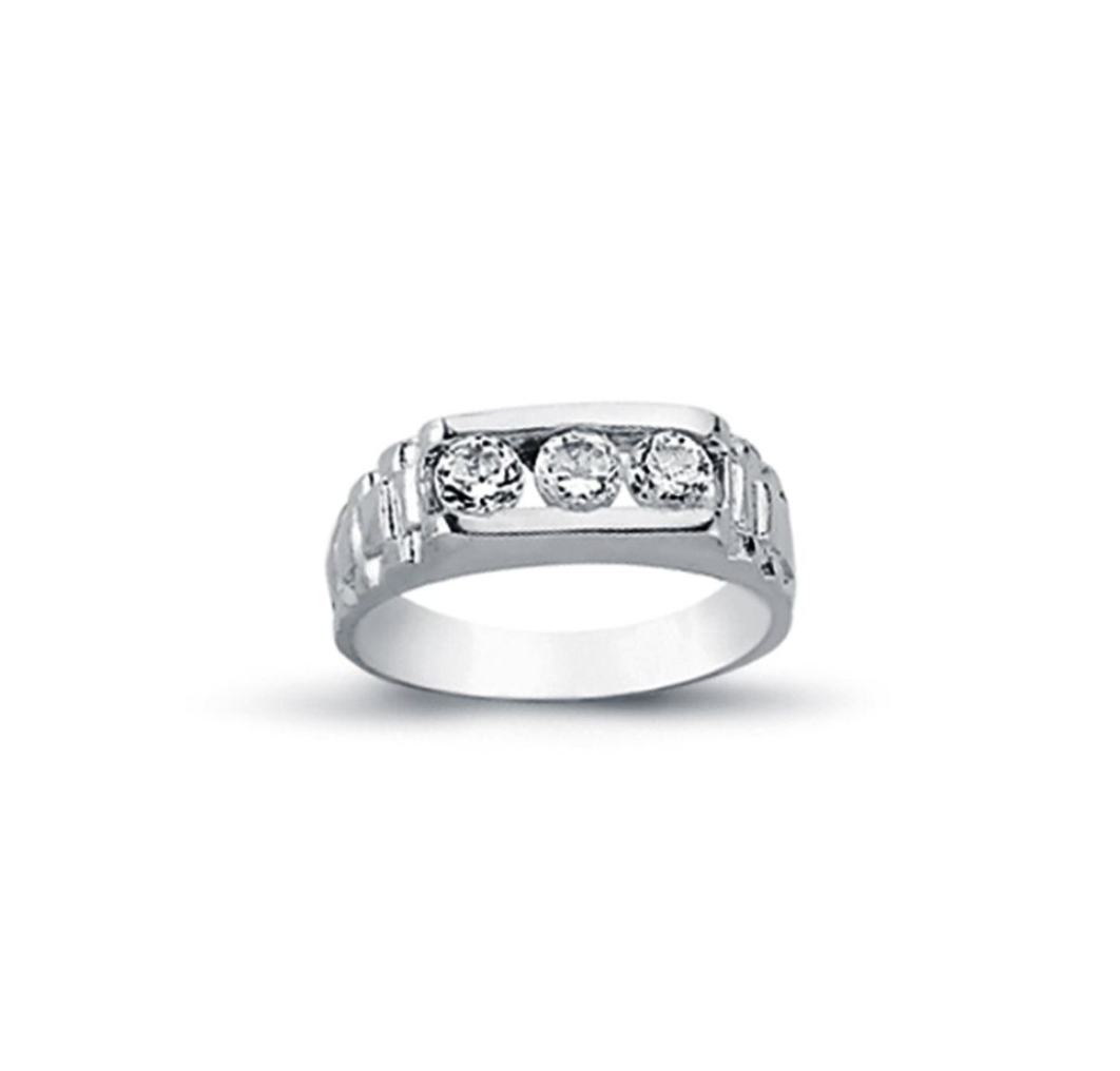 CZ Trilogy Ring Sterling Silver