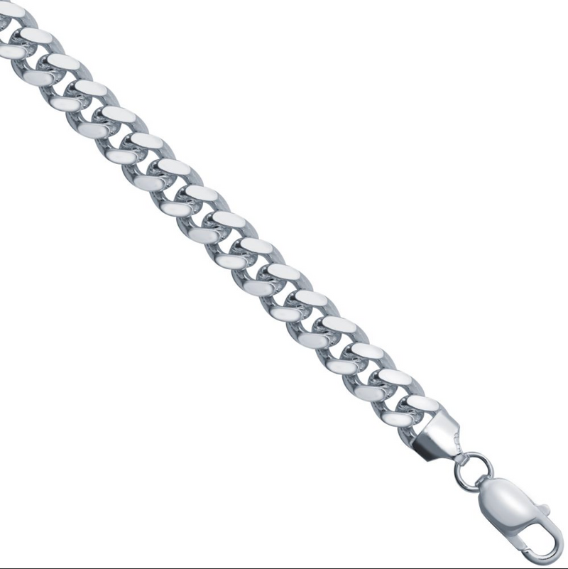 7.6mm Cuban Chain Sterling Silver