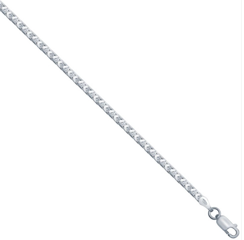 2.5mm Square Franco Chain Sterling SIlver