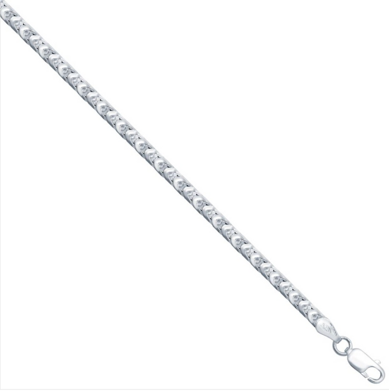 3mm Square Franco Chain Sterling Silver