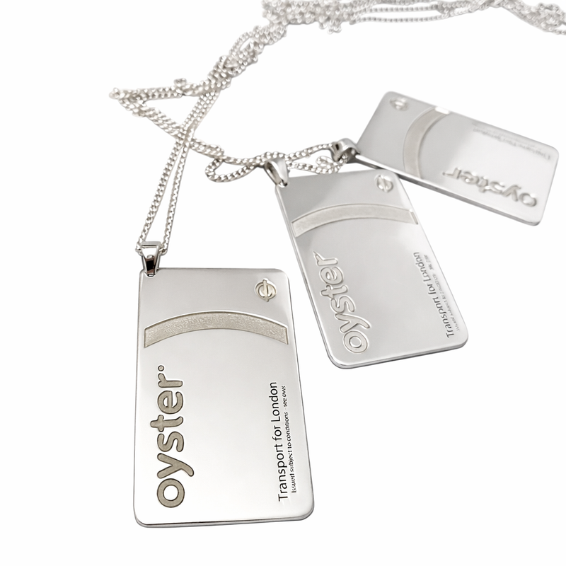 Blue Card Pendant in Sterling Silver