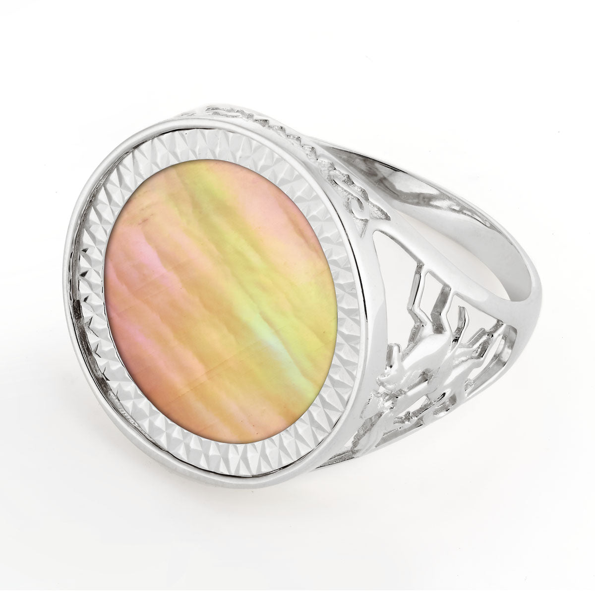 Johnny Hoxton Alien Girl™ natural stone set in Sterling Silver Sovereign Ring